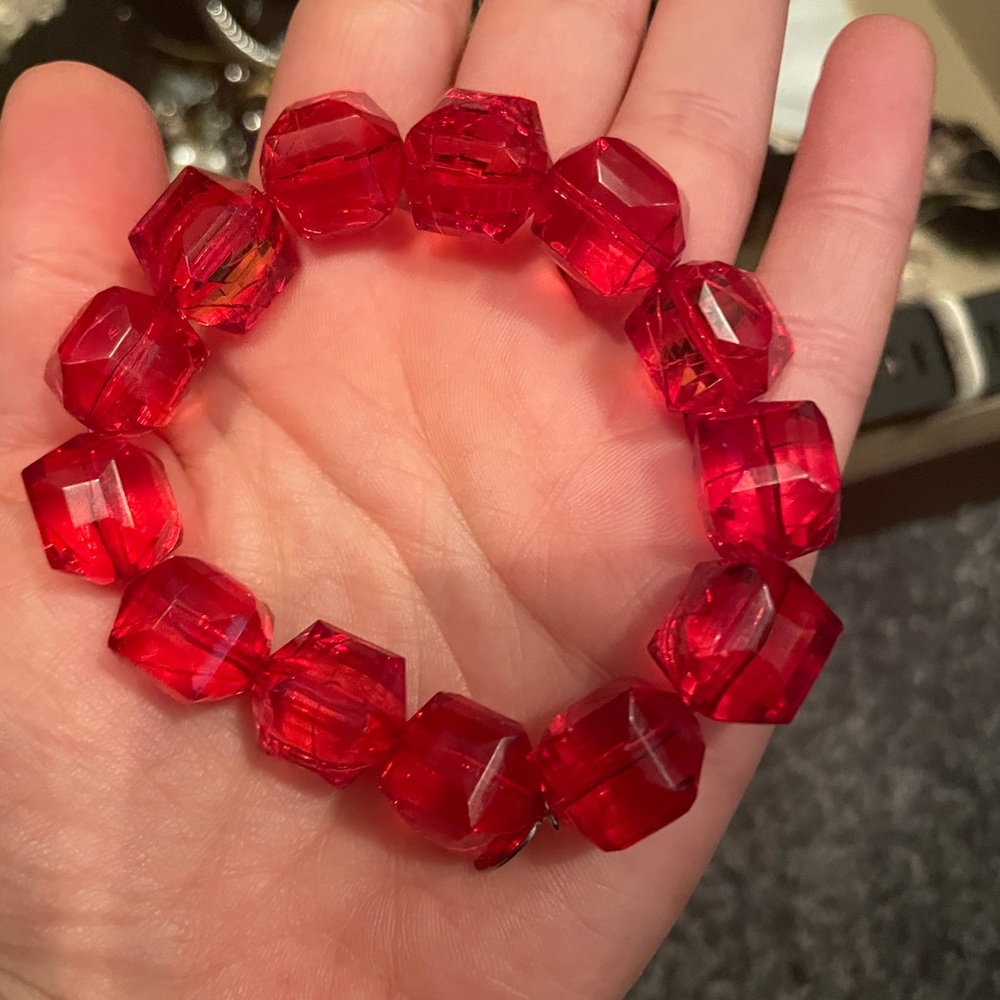 Tarina Tarantino cherry red lucite bracelet